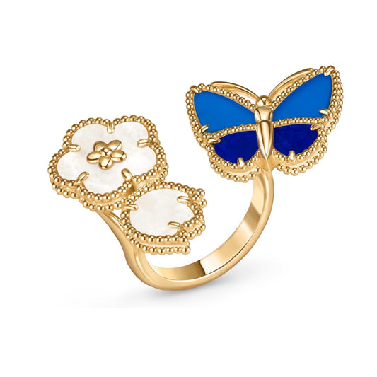 [AuraEcho]LUCKY SPRING BUTTERFLY OPEN-FACE RINGS