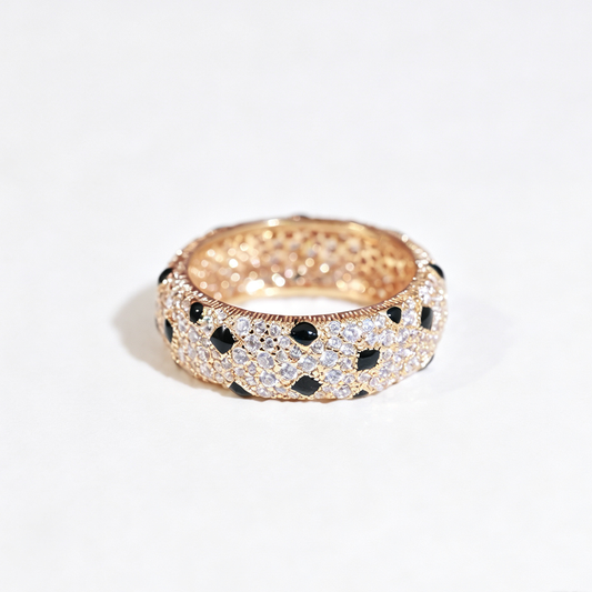 [AuraEcho]PANTHERE SPOTTED FULL DIAMOND RING