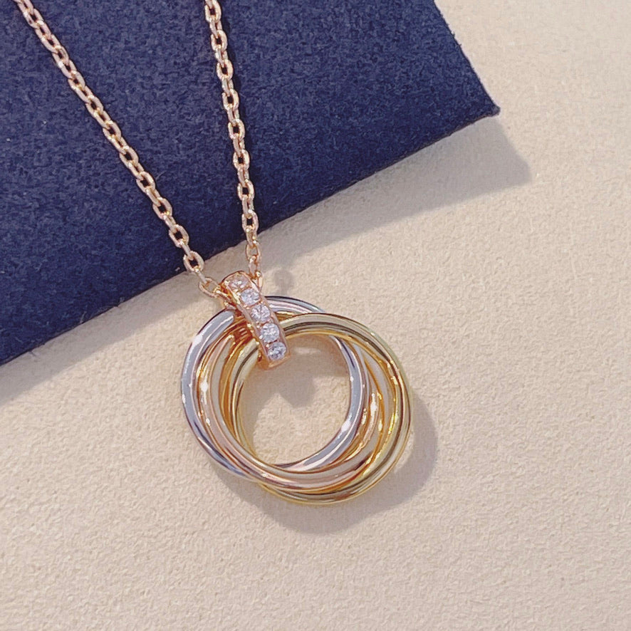 [AuraEcho]TRINITY NECKLACE GOLD  DIAMONDS