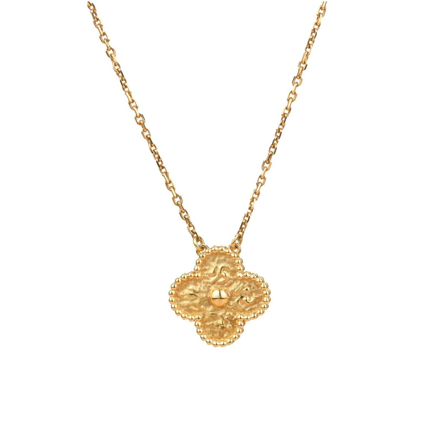 [AuraEcho]CLOVER 15MM  BRONZING NECKLACE