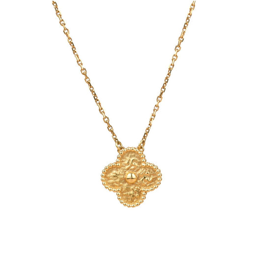 [AuraEcho]CLOVER 15MM  BRONZING NECKLACE