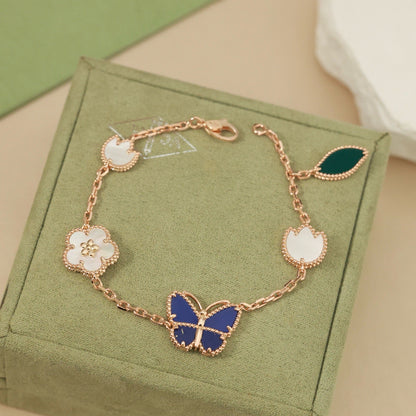 [AuraEcho]LUCKY SPRING BUTTERFLY 5 MOTIF BRACELET