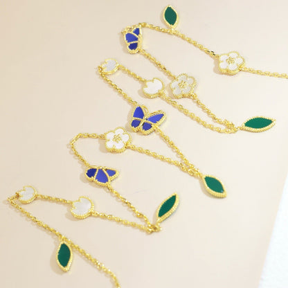 [AuraEcho]LUCKY SPRING BUTTERFLY 15 FLOWER NECKLACE