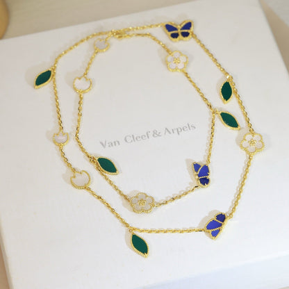 [AuraEcho]LUCKY SPRING BUTTERFLY 15 FLOWER NECKLACE