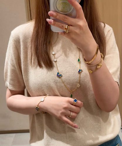 [AuraEcho]LUCKY SPRING BUTTERFLY 15 FLOWER NECKLACE