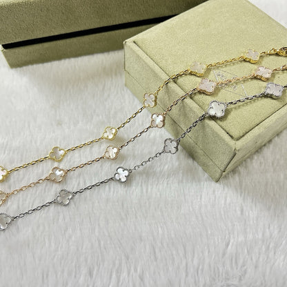 [AuraEcho]CLOVER 6 MOTIF WHITE MOP BRACELET