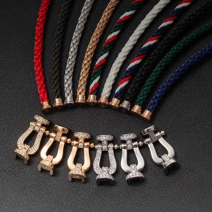 [AuraEcho]FORCE LARGE HORSESHOE FULL DIAMOND BRACELET SILVER