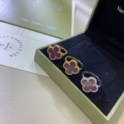 [AuraEcho]CLOVER  PURPLE VIOLET RING
