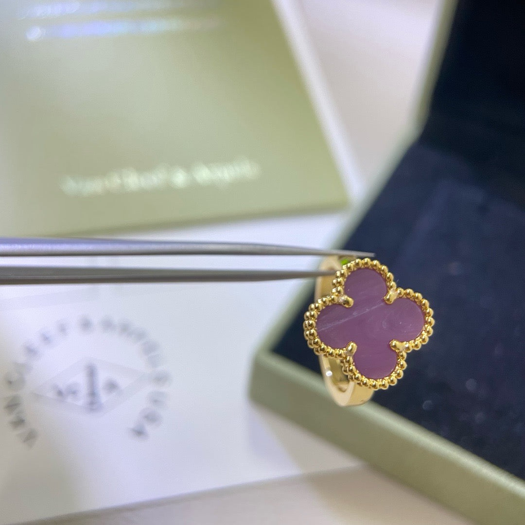 [AuraEcho]CLOVER  PURPLE VIOLET RING