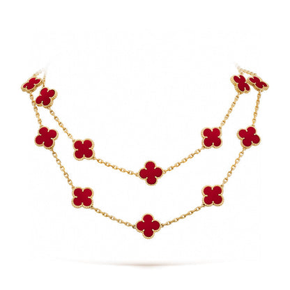 [AuraEcho]CLOVER 20 MOTIFS CARNELIAN NECKLACE