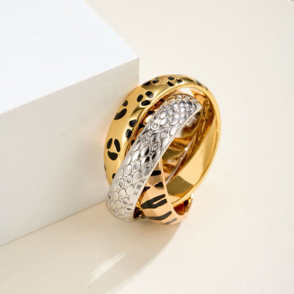 [AuraEcho]TRINITY  RING LEOPARD PRINT