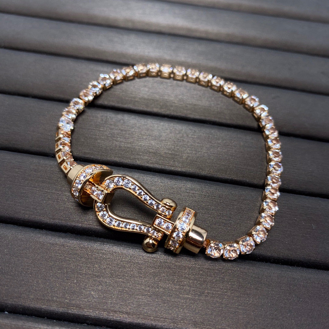 [AuraEcho]FORCE  HORSESHOE  DIAMOND TENNIS BRACELET