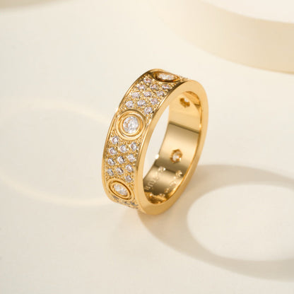 [AuraEcho]LOVE 5.5MM FULL-PAVE 6-DIAMOND RING