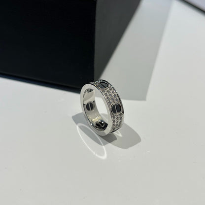 [AuraEcho]LOVE RING 5.5MM DIAMONDS PAVED CERAMIC