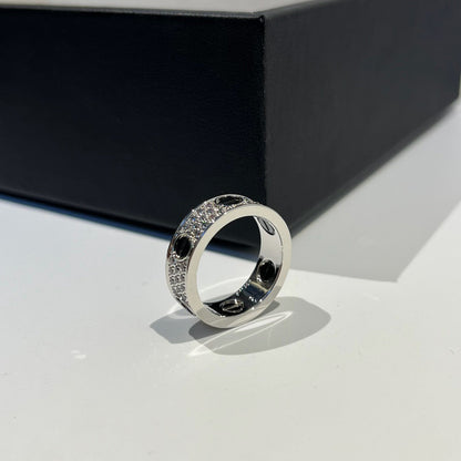 [AuraEcho]LOVE RING 5.5MM DIAMONDS PAVED CERAMIC