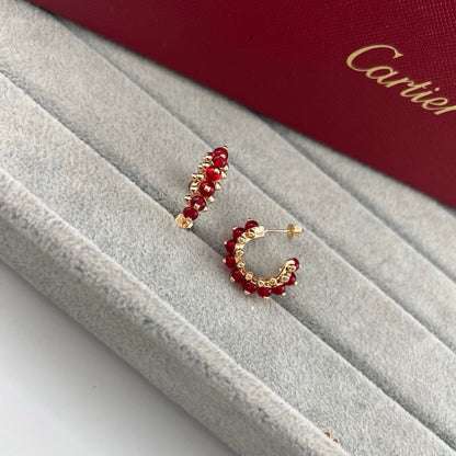 [AuraEcho]CLASH 7.9MM AGATE CHALCEDONY EARRINGS