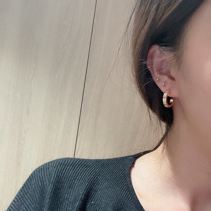 [AuraEcho]LOVE 5.5MM DIAMOND PAVED EARRINGS