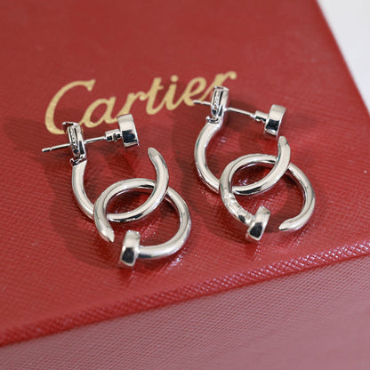 [AuraEcho]JUSTE NO DIAMOND DOUBLE EARRINGS