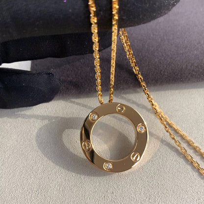 [AuraEcho]LOVE NECKLACE 16MM 3 DIAMONDS