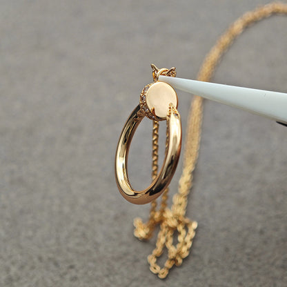 [AuraEcho]JUSTE NECKLACE HALF DIAMOND