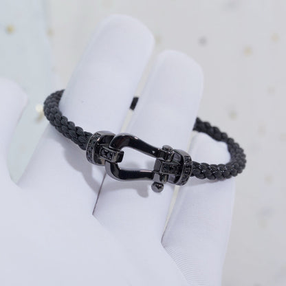 [AuraEcho]FORCE LARGE SERIES HORSESHOE BLACK SAMURAI BRACELET