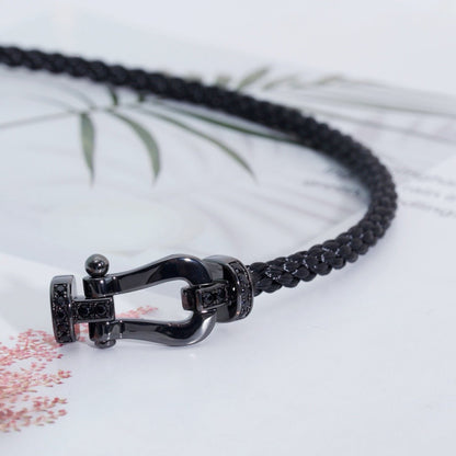 [AuraEcho]FORCE LARGE SERIES HORSESHOE BLACK SAMURAI BRACELET