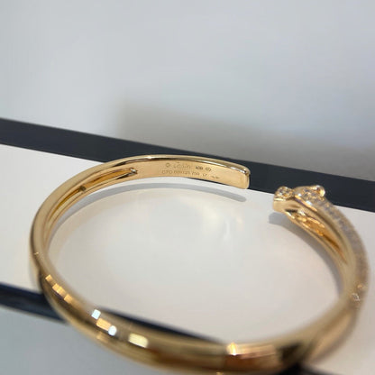 [AuraEcho]PANTHERE HALF DIAMOND OPEN BRACELET