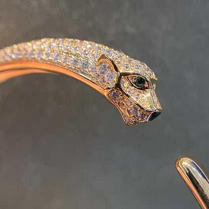 [AuraEcho]PANTHERE HALF DIAMOND OPEN BRACELET