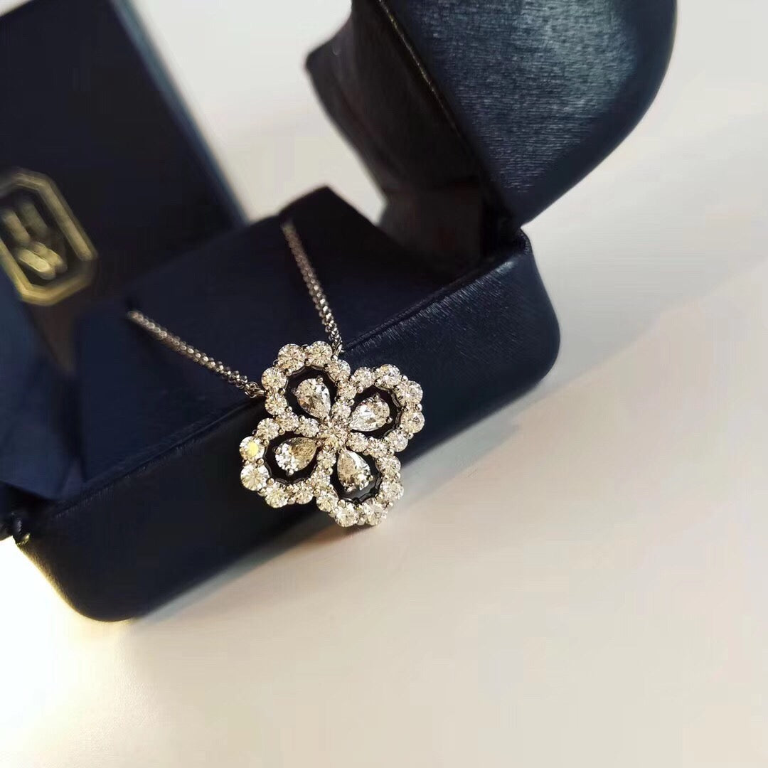[AuraEcho]LOOP NECKLACE FULL MOTIF DIAMOND 16MM MULTIPLE COLORS