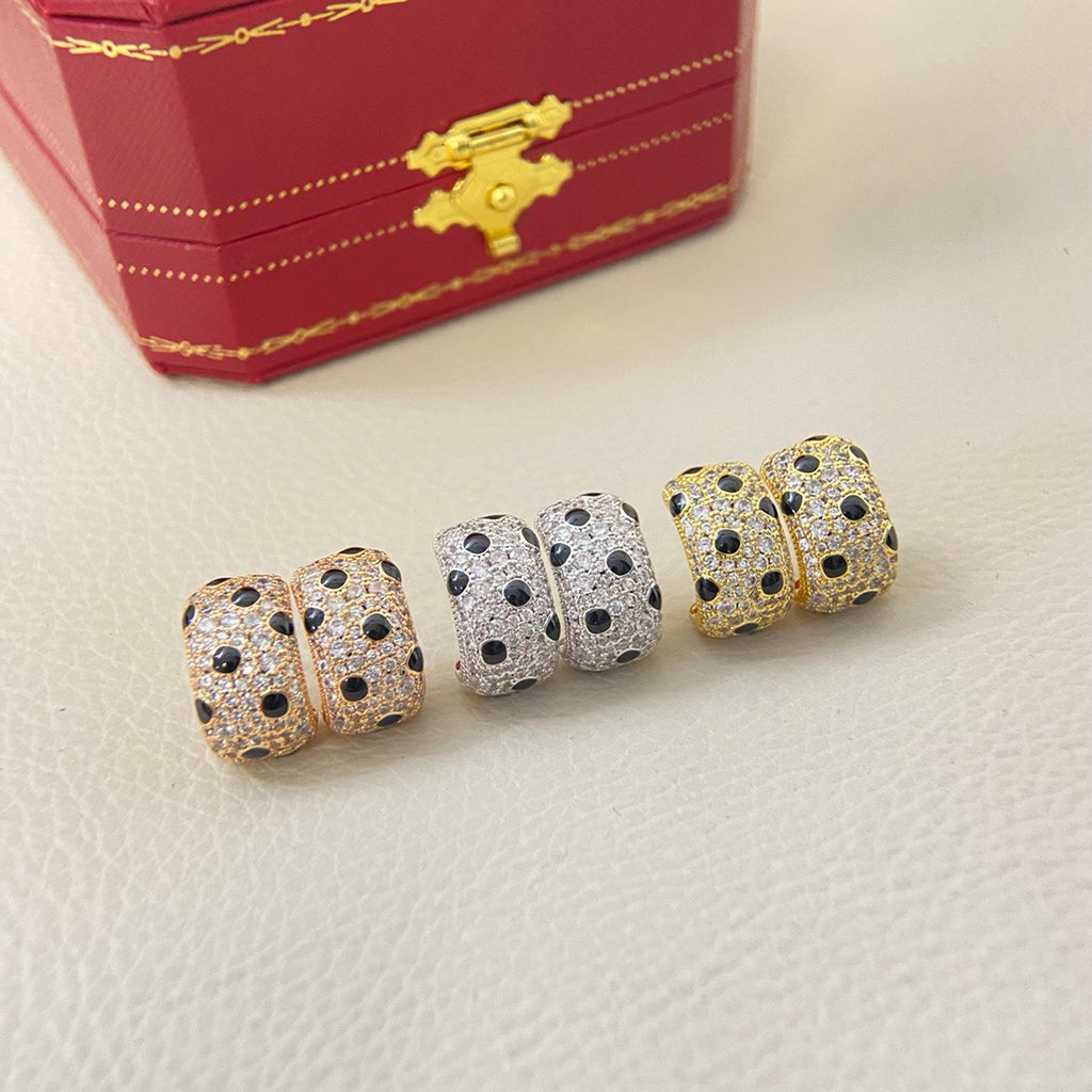 [AuraEcho]PANTHERE MINI FULL DIAMOND EARRINGS