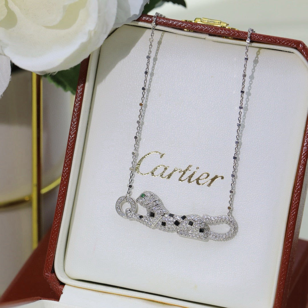 [AuraEcho]PANTHERE PAVED DIAMOND NECKLACE