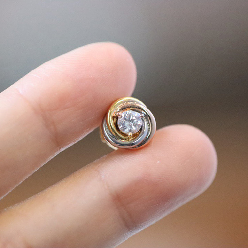 [AuraEcho]TRINITY STUD DIAMOND EARRINGS