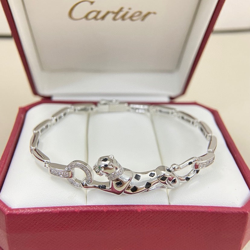 [AuraEcho]PANTHERE HALF DIAMOND ON CHAIN BRACELET