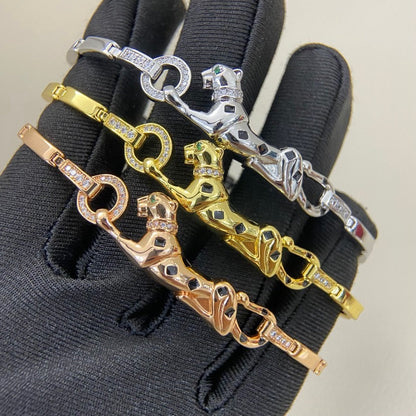 [AuraEcho]PANTHERE HALF DIAMOND ON CHAIN BRACELET