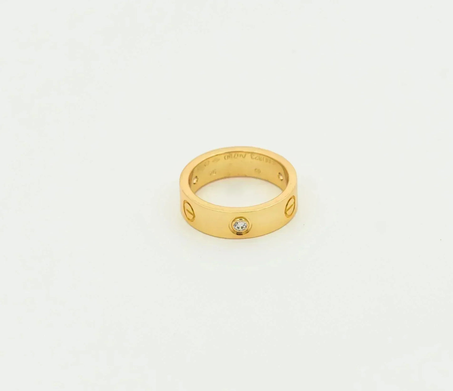 [AuraEcho]LOVE RING 5.5MM 3 DIAMONDS GOLD