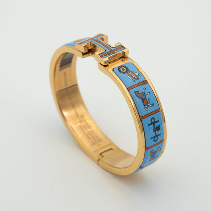 [AuraEcho]H PINK GOLD BRACELET BLUE CERAMIC