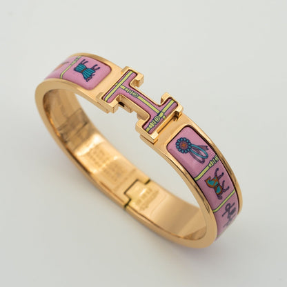 [AuraEcho]H PINK GOLD BRACELET PINK CERAMIC