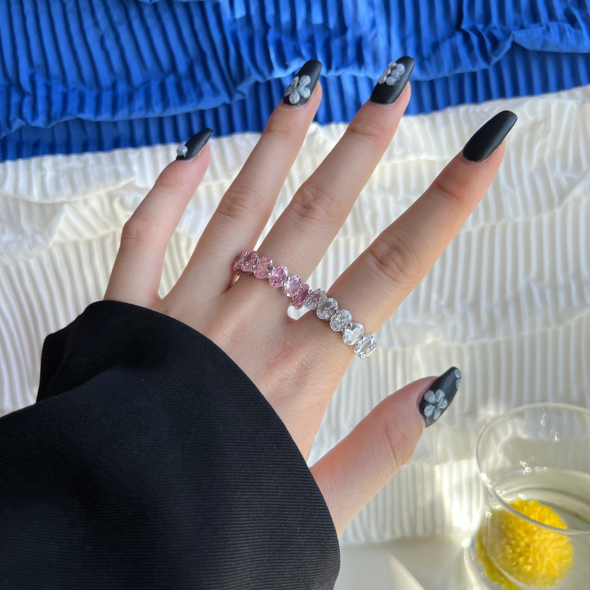 [AuraEcho]Dainty Elongated Cushion Cut Tennis Ring