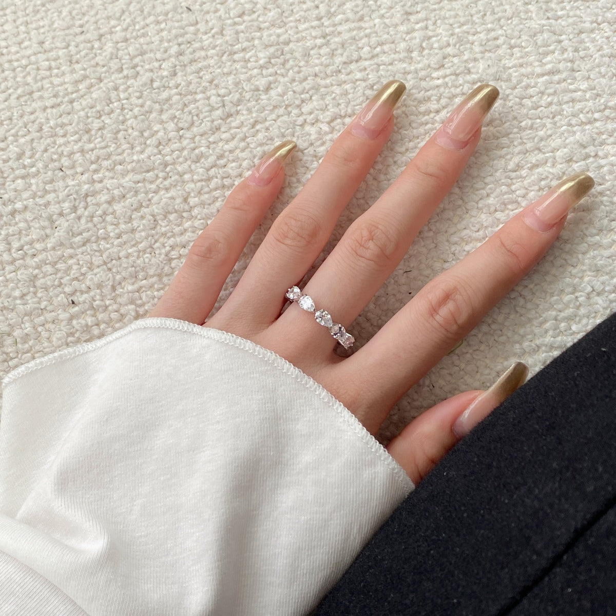 [AuraEcho]Exquisite Pear Cut Tennis Ring