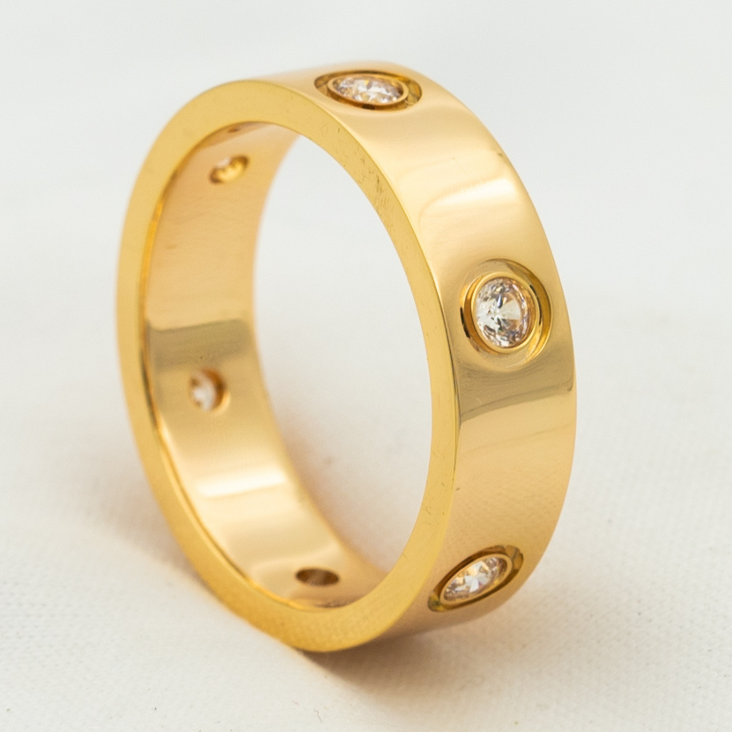 [AuraEcho]LOVE RING 5.5MM 6 DIAMONDS PINK GOLD