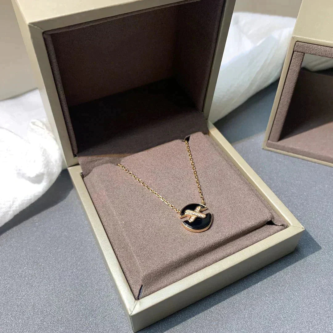 [AuraEcho]JEUX DE ROSE GOLD DIAMOND NECKLACE