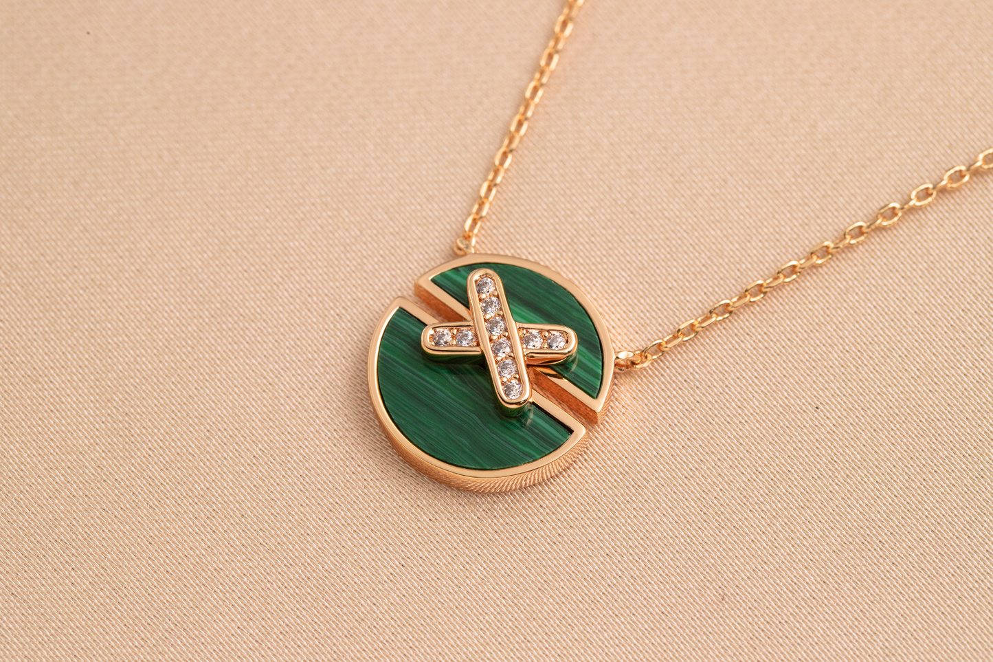 [AuraEcho]JEUX DE PINK GOLD DIAMOND NECKLACE