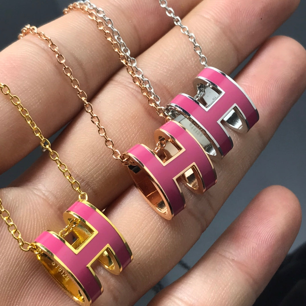 [AuraEcho]H NECKLACE PINK