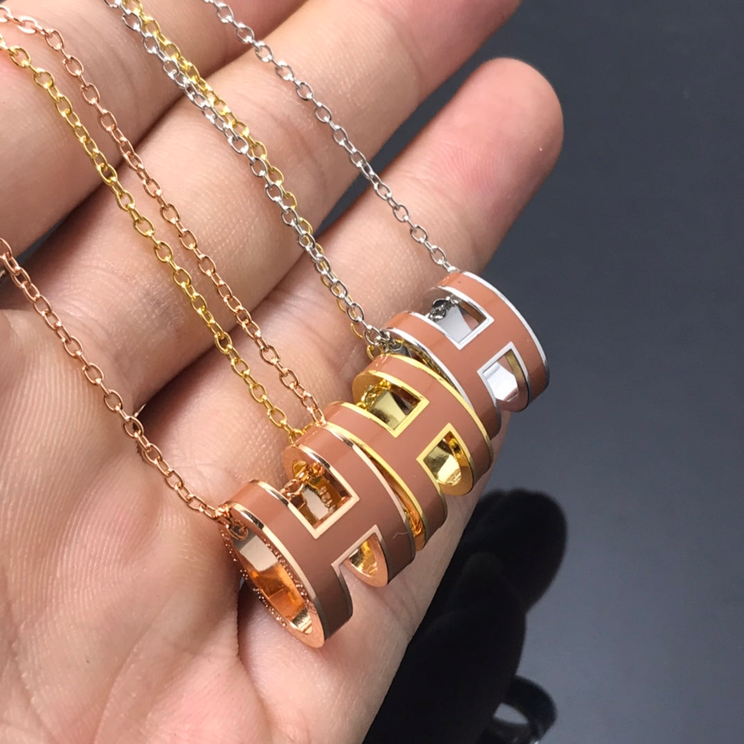 [AuraEcho]H NECKLACE BROWN