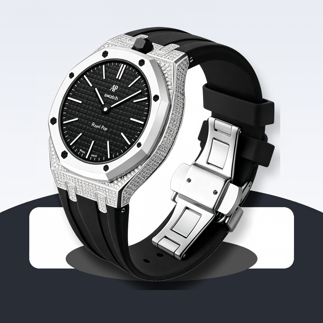 Royal Oak Pop Exclusive Steel Case With Diamond(Moissanite) & Silicone Strap