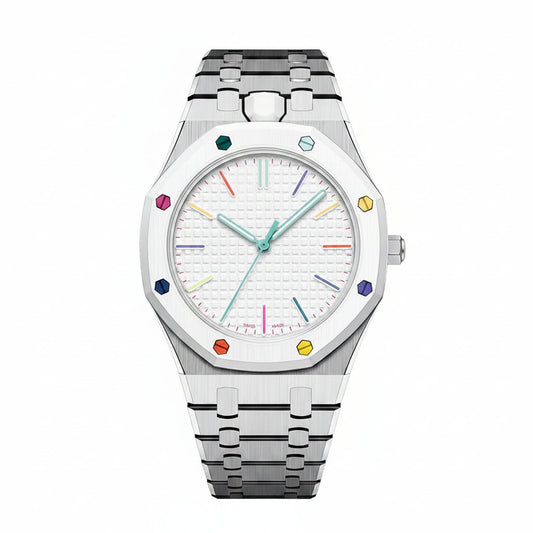 Oak Pop Exclusive Silver Steel Strap