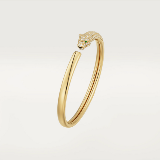 [AuraEcho]PANTHERE GOLD DIAMOND OPEN BRACELET