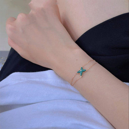 [AuraEcho]JEUX BRACELET MALACHITE PINK GOLD 1 DIAMOND