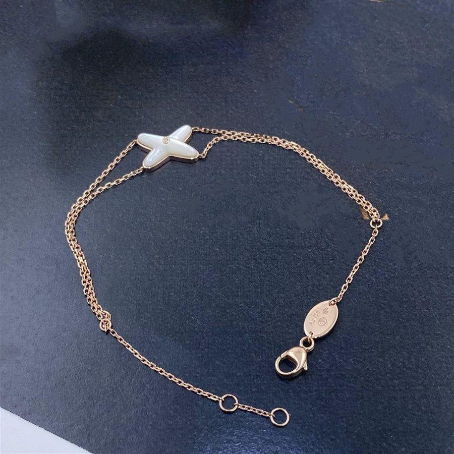 [AuraEcho]JEUX BRACELET WHITE MOP PINK GOLD 1 DIAMOND