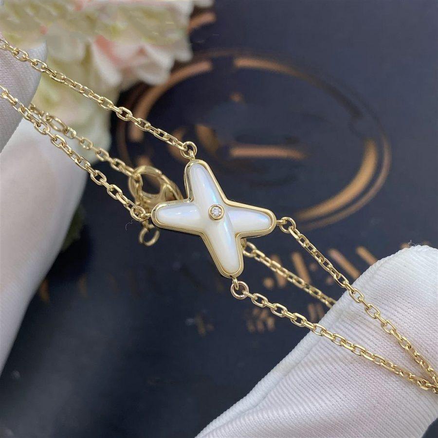 [AuraEcho]JEUX BRACELET WHITE MOP GOLD 1 DIAMOND